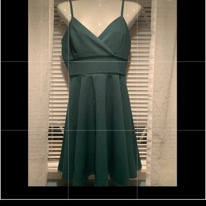 Green Strappy Skater Dress